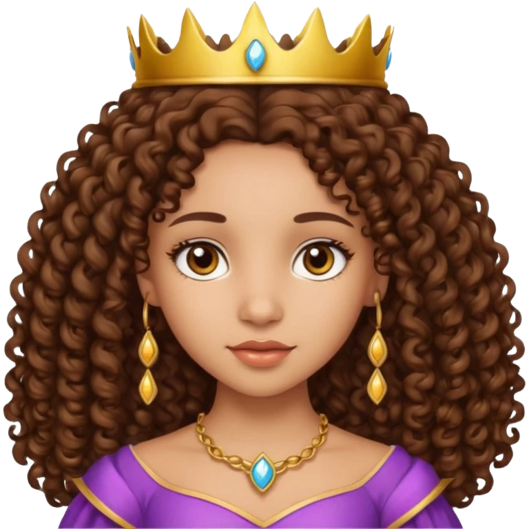 lightskin princess with brown girl hair  emoji