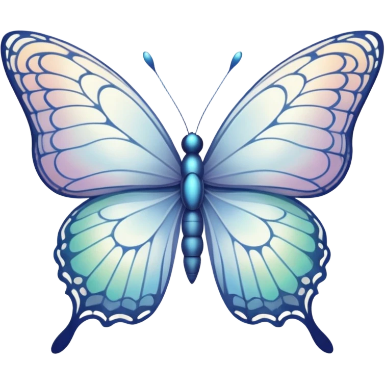 white butterfly with wings open emoji