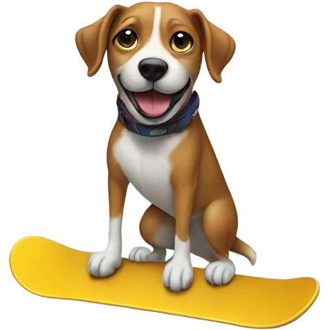 Dog on a snowboard emoji