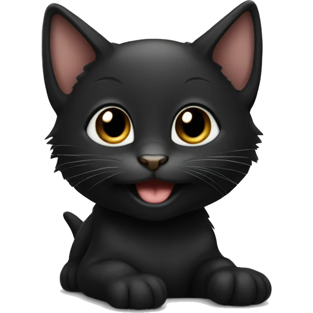 happy black kitten  emoji