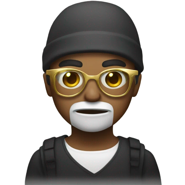 Robber with gold glasses emoji