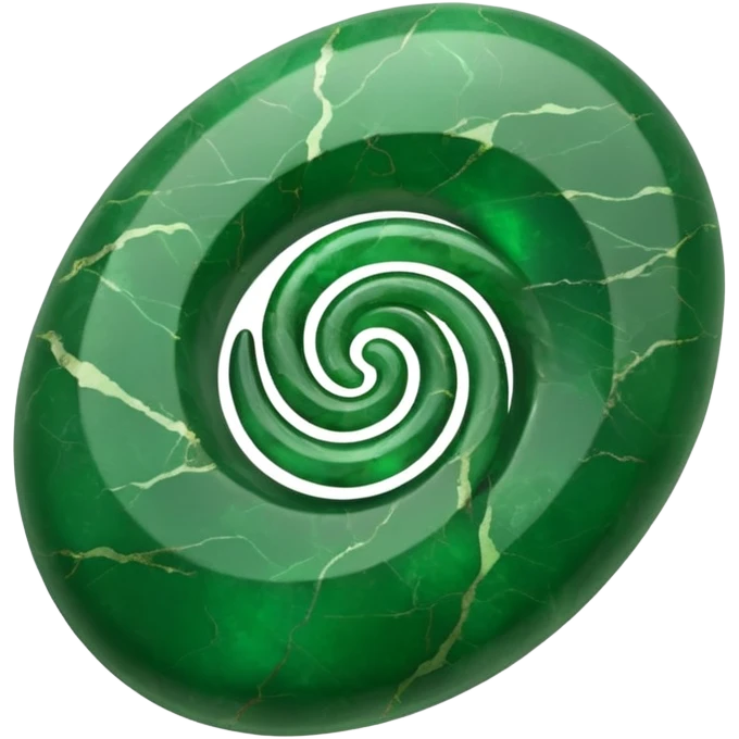 Oval green stone with a swirl on it emoji
