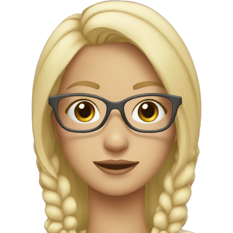 mujer rubia con lentes blancos emoji