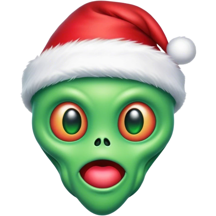 alien wearing a santa hat emoji