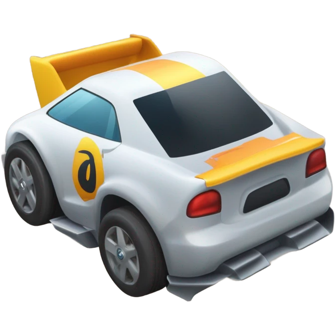 um carro de corrida correndo em cima do planeta terra emoji