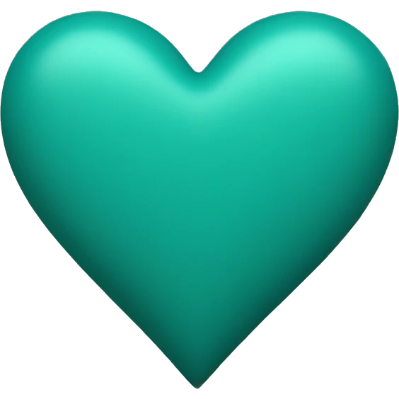 Teal green matte heart emoji