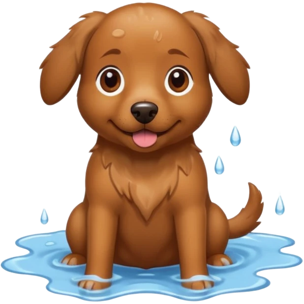 Make a cute brown dog i a pledd emoji
