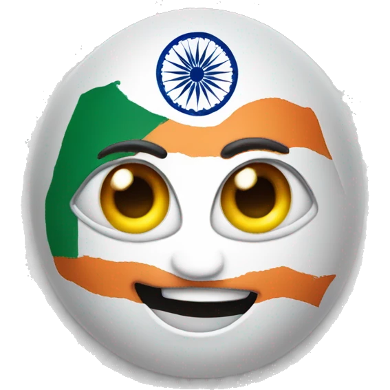 surprising face with indian flag n eyes emoji