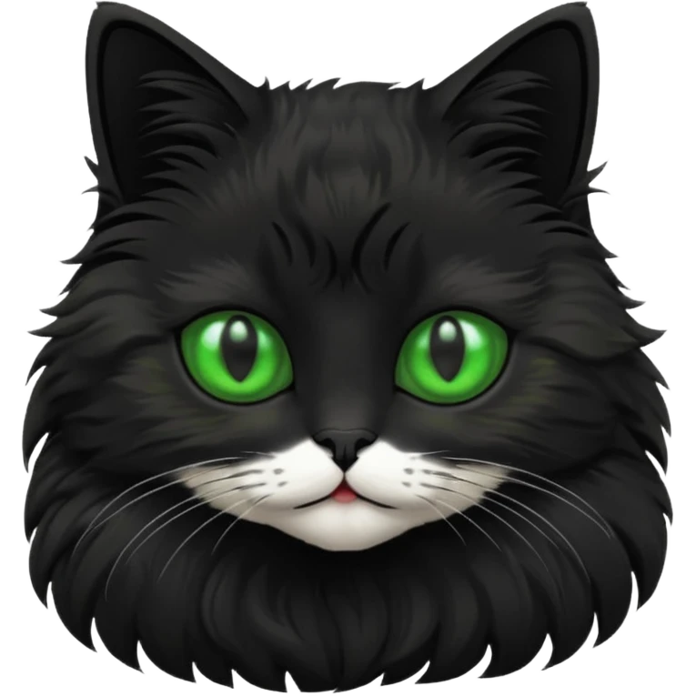 A beautiful cat black with Green eyes with body emoji