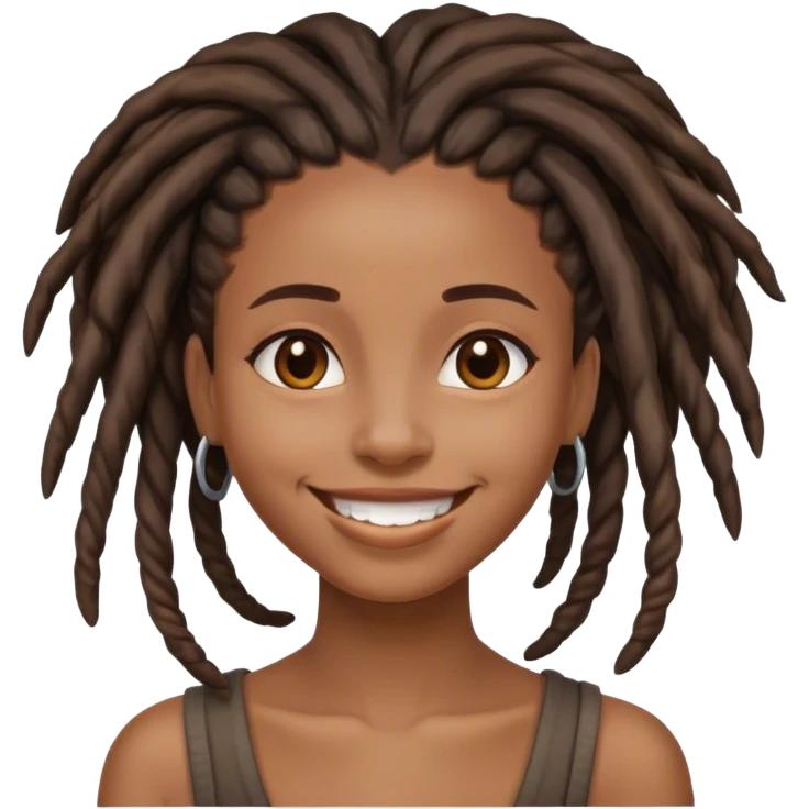 smiling pretty black girl with dreadlocks  emoji