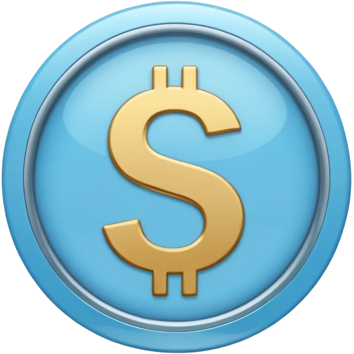 Light blue circle with a small light blue $ inside emoji