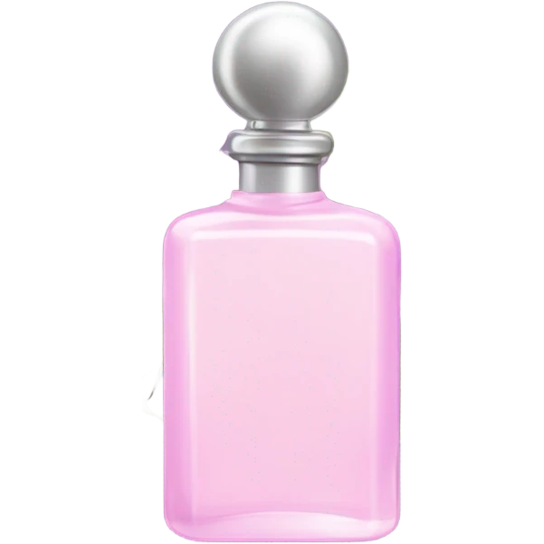 Aesthetic arrangement of pale pink lilacs with a retro-style purple perfume bottle.
 emoji