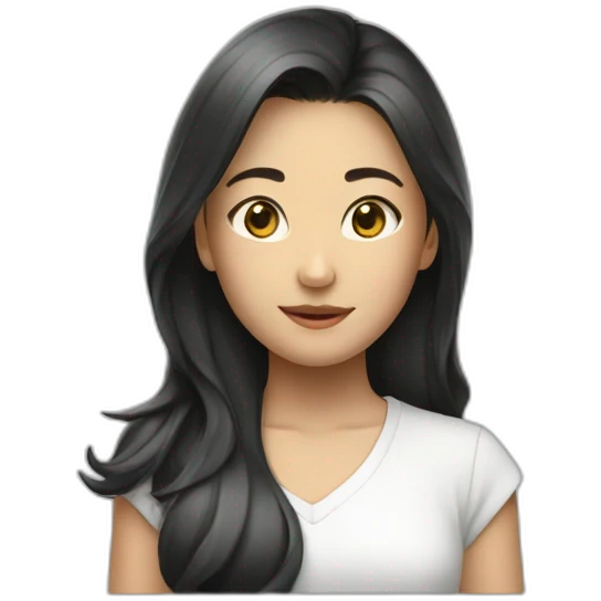 日本の女の子・色白肌・ロングヘア・黒髪 emoji