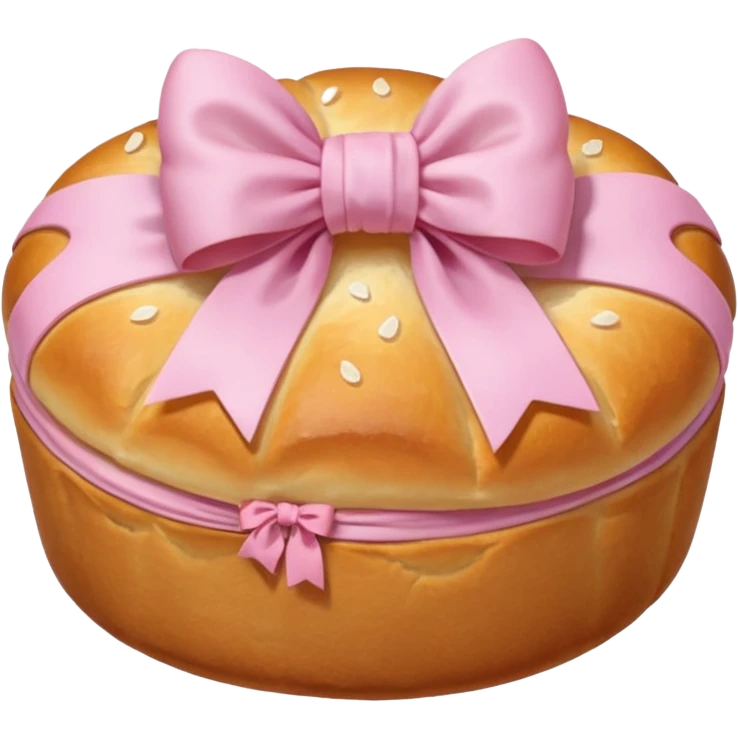 Korean salt bread 3s with pastel pink bow emoji