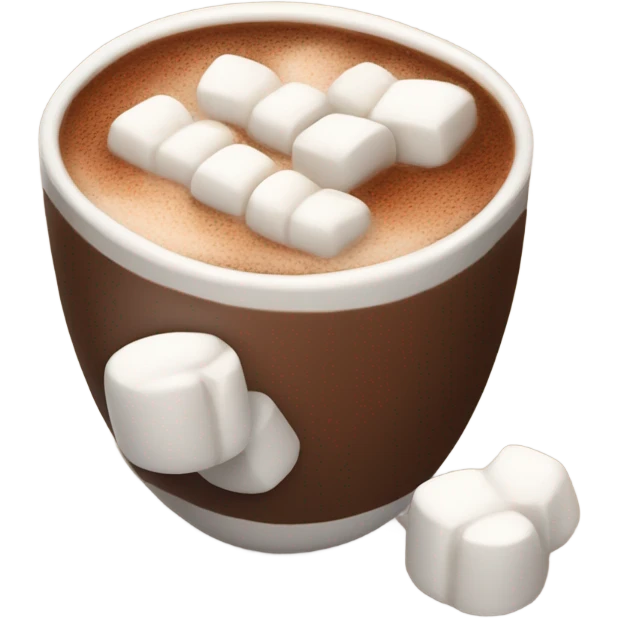 cup of hot chocolate with marshmallows and cinnamon emoji