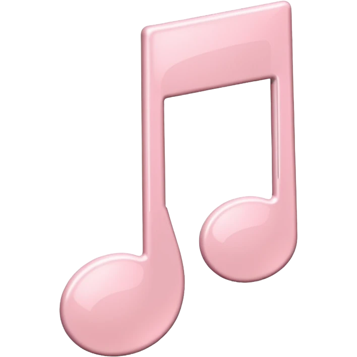 Pale pink music note with pale pink flower emoji