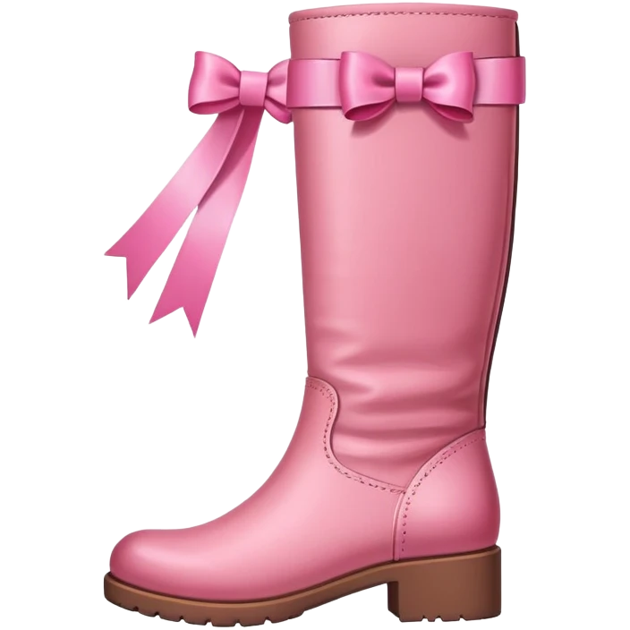 Pink boots with a pink ribbon  emoji