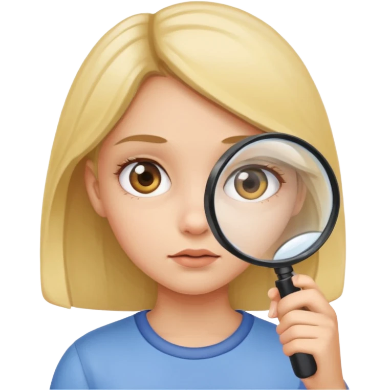 Girl lookinh throug  magnifier emoji