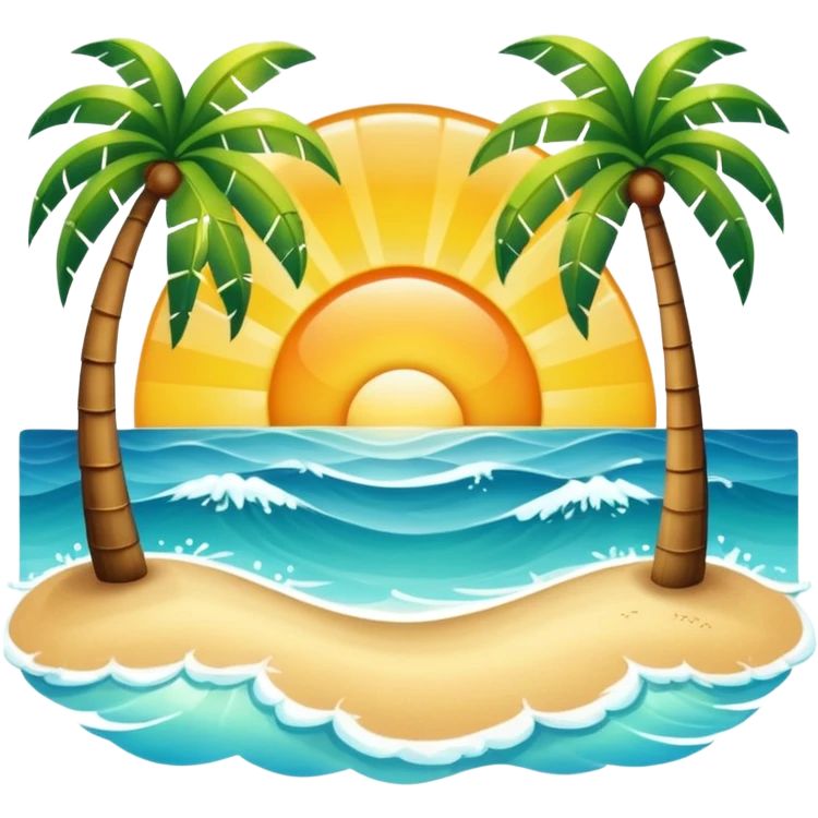 Sunshine over ocean and palm trees emoji