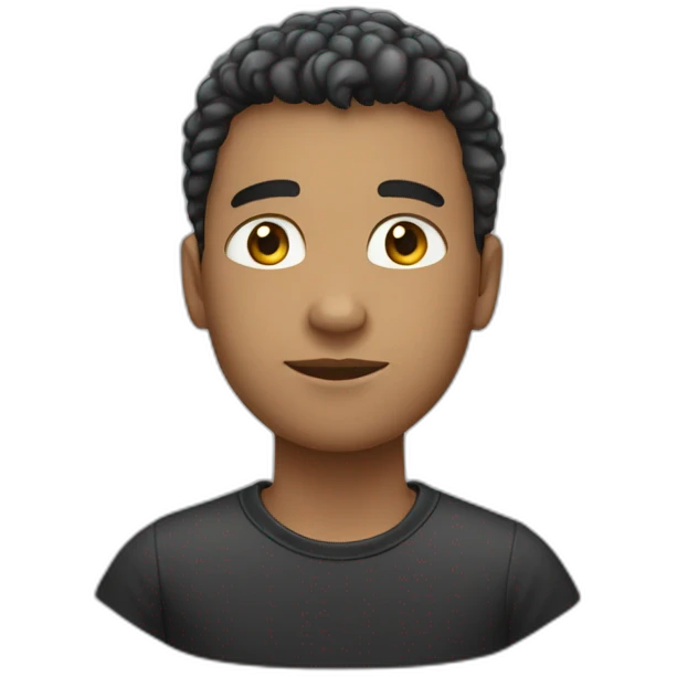 joven con pelo negro y remera blanca emoji