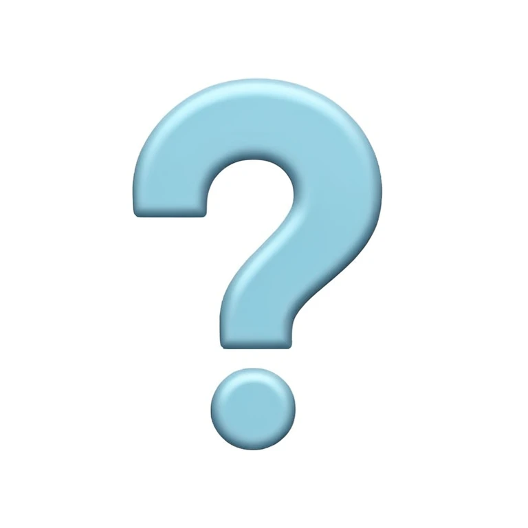 big emoji-style question mark, light blue placeholder, minimal and friendly emoji