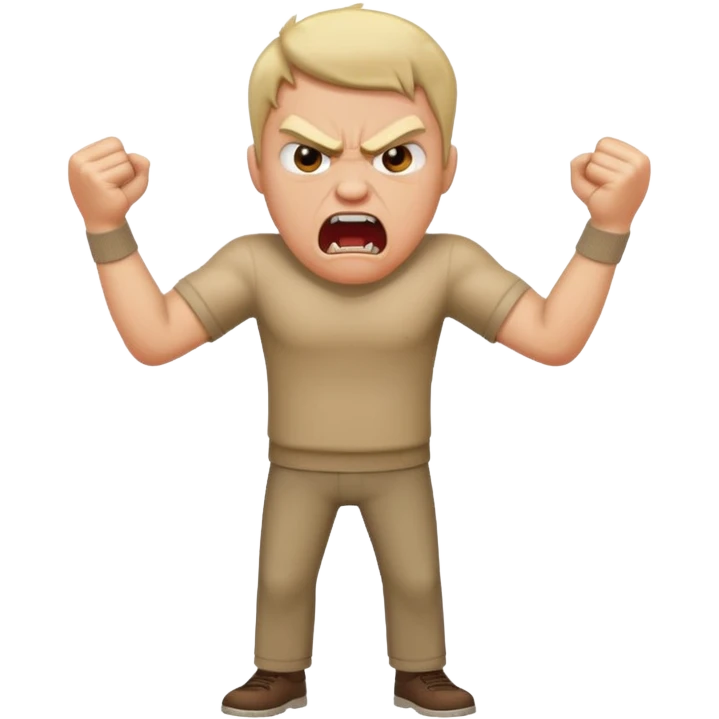 rude man screaming, full body emoji