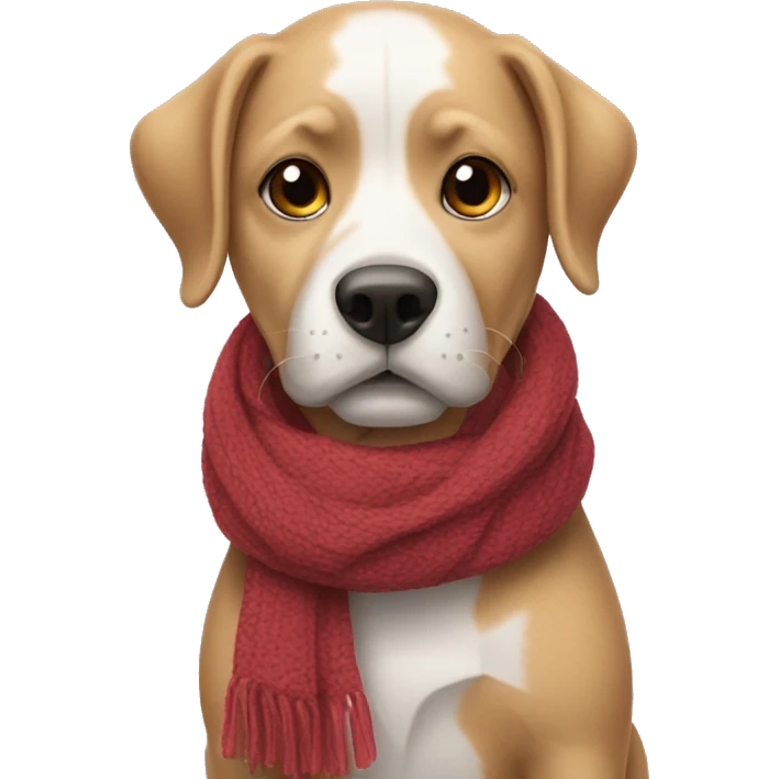 Dog wearing a scarf emoji
