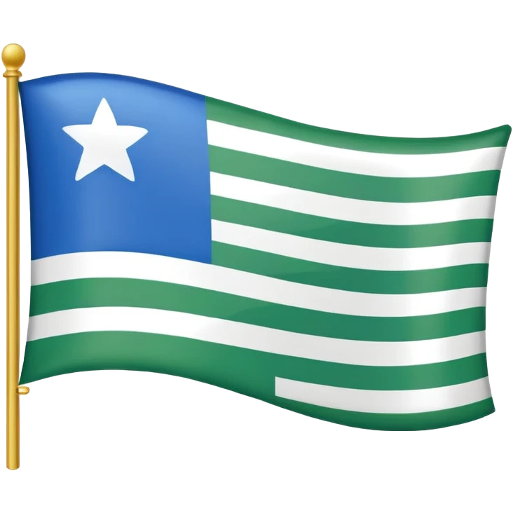 A flag with horizontal blue ,white ,green colour emoji