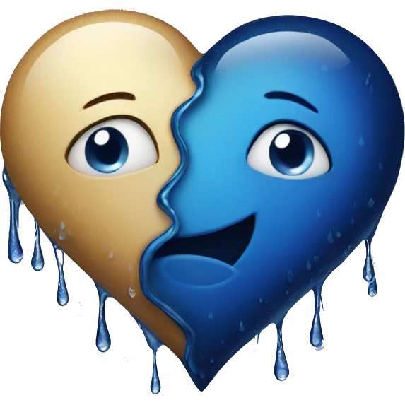 dark blue heart with drops emoji