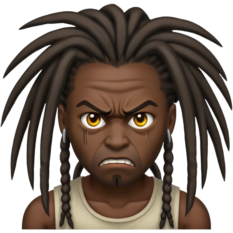 angry black man wit dreads emoji