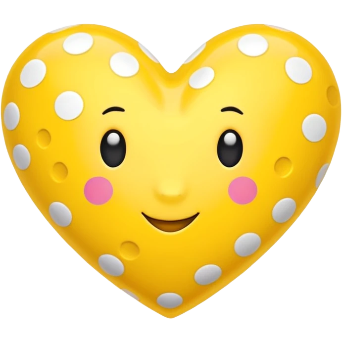 yellow heart with a polka dot pattern emoji