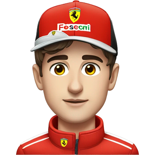charles leclerc with a ferrari hat emoji