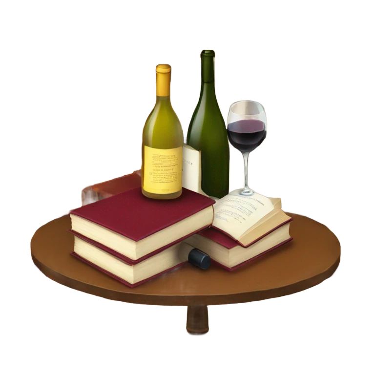 Books and wine  emoji