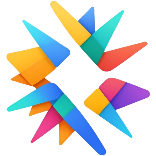 abstract colorful logo inspired by Google's Gemini AI, no text emoji