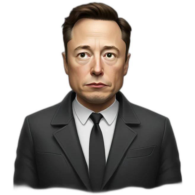 very sad black elon musk emoji