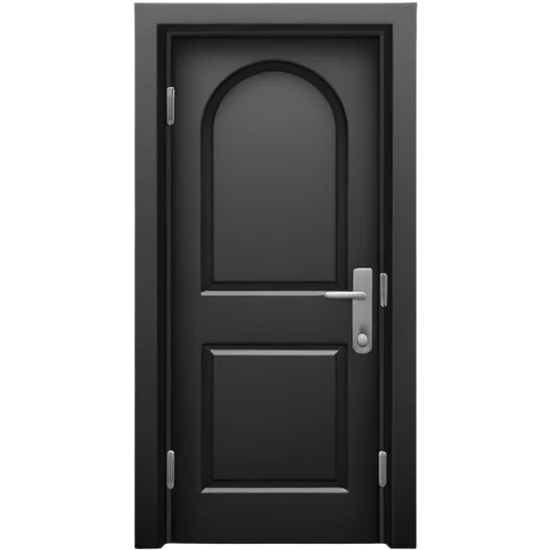Minimalist emoji-style sticker of a closed door with a long shadow visible under the gap. Black and white, strong silhouette style.
 emoji