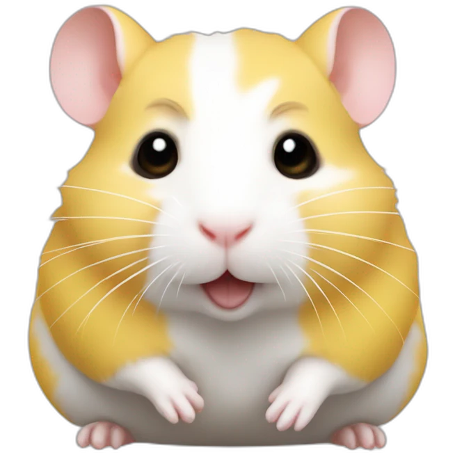 Hamster jangalian white and yellow emoji