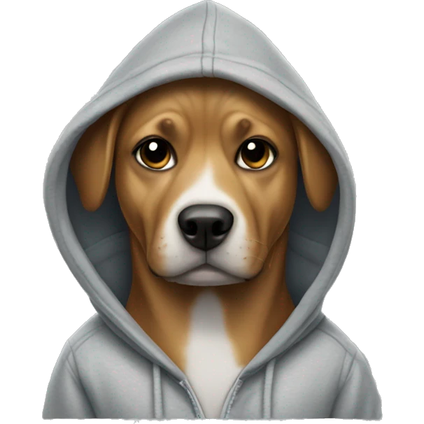 Dog wearing a hoodie  emoji