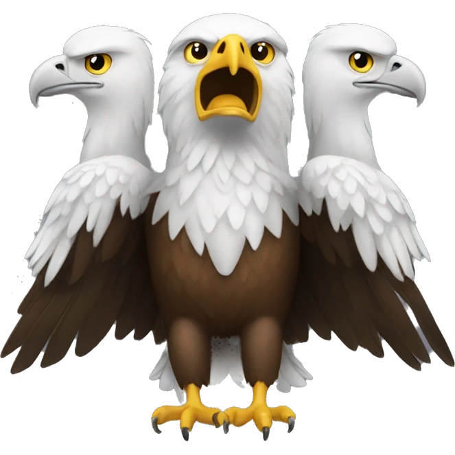 An eagle transporting two heads  emoji