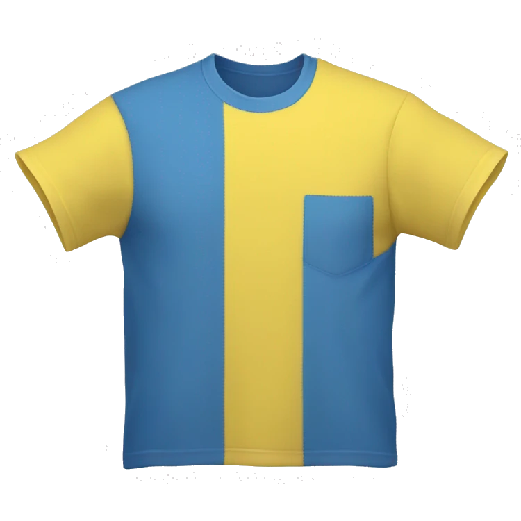 mens t-shirt upper half yellow and bottom half blue  emoji
