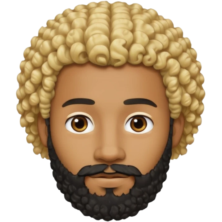Black man with curly blonde hair and a black beard emoji