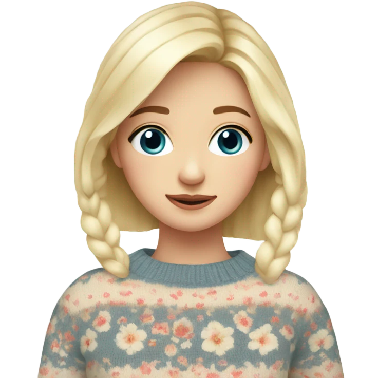 Knit floral sweater blond beautiful finnish girl emoji