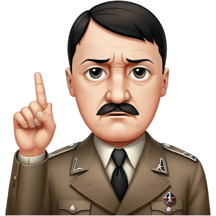 hitler with the middle finger emoji