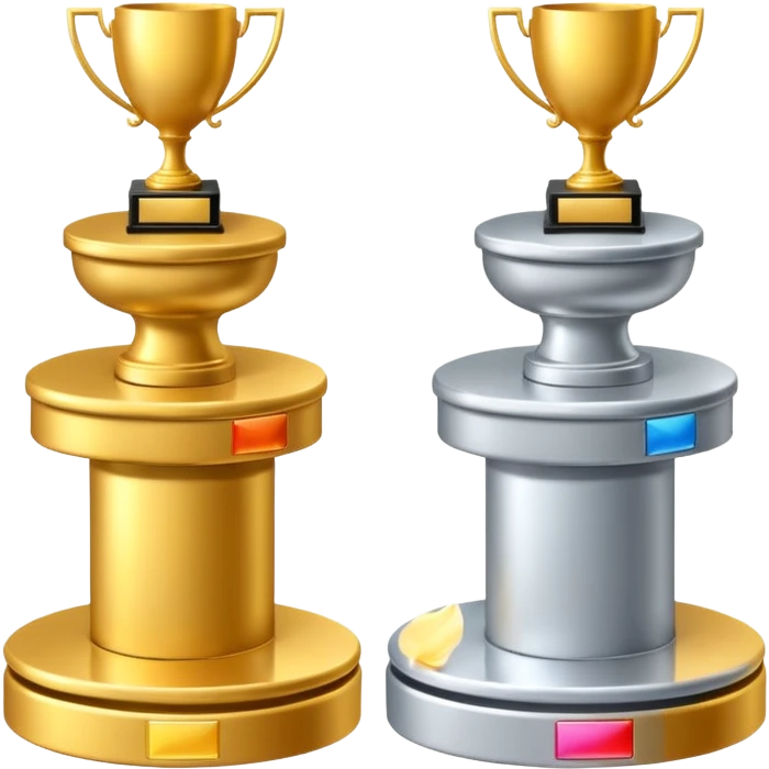 Podium with first and second place emoji