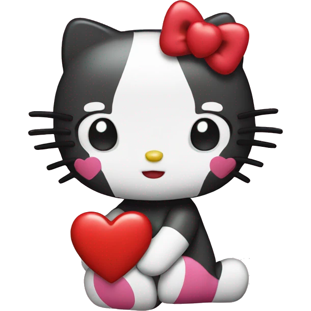 hello kitty with heart emoji
