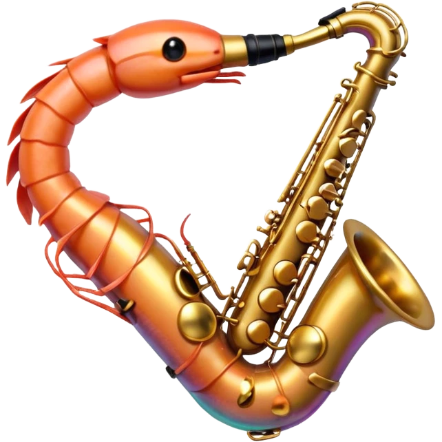 Shrimp playing saxophone emoji
