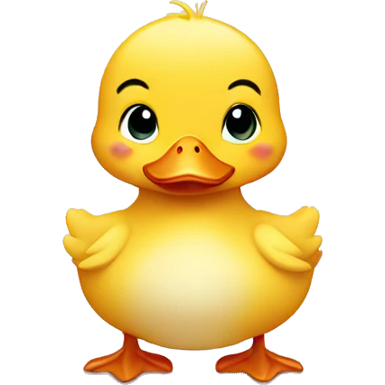 Cute baby duck with heart emoji