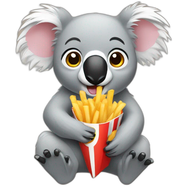 koala eating fries emoji