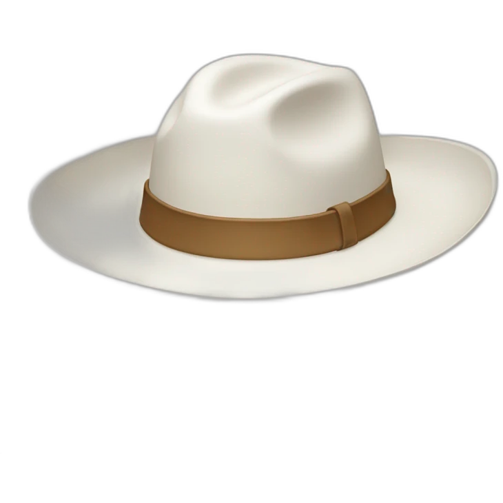 White wide brim hat emoji