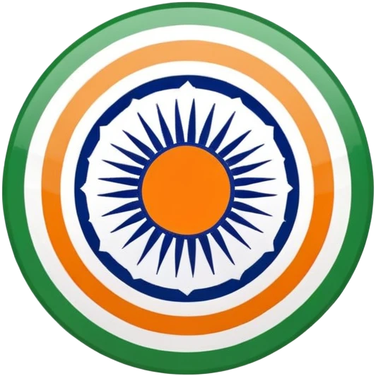 Indian flag with saffron, white, and green horizontal stripes and blue Ashoka Chakra wheel in the center emoji